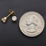 Vintage 14K Yellow Gold 0.56 TCW Diamond Round Stud Earrings 4.25 mm