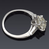 Vintage 14K White Gold 1.99 TCW Diamond Pear Three-Stone Band Ring