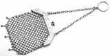 Antique Sterling Silver Asian Floral Etched Mesh Coin Pouch Purse Bag