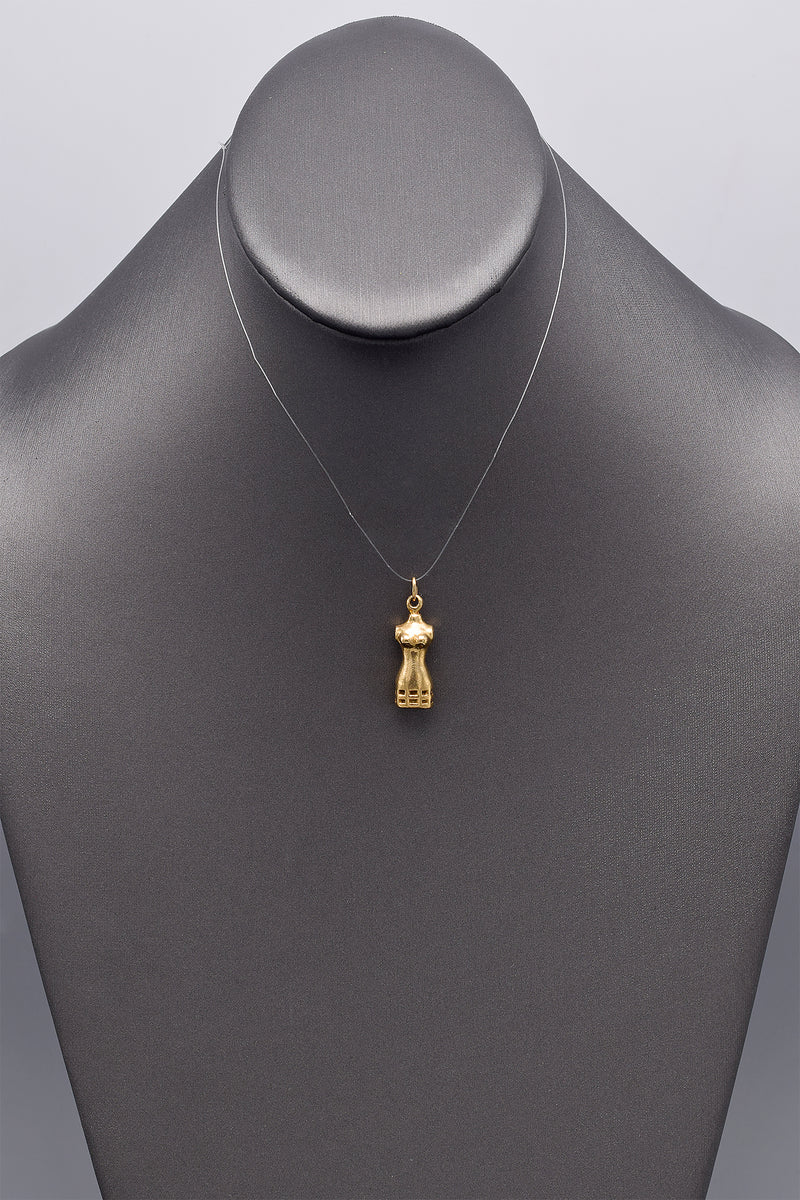 Vintage 14K Yellow Gold Dress Form Mannequin Charm Pendant