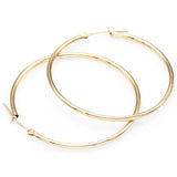 Estate 14K Yellow Gold 1.5 mm Hoop Earrings 37.0 x 36.5 mm