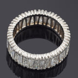 Vintage Platinum 5.40 TCW Diamond Baguette Eternity Band Ring