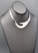 Vintage Sterling Silver Flat Collar Choker Necklace
