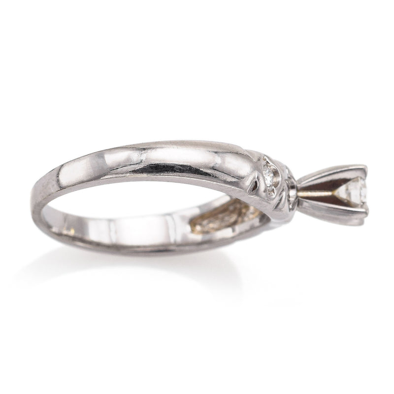 Vintage 14K White Gold 0.39 TCW Diamond Band Ring