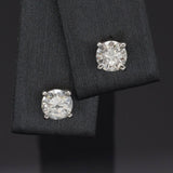Vintage 14K White Gold 0.78 TCW Diamond Round Stud Earrings 4.5 mm I/J SI-2