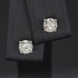 Vintage 14K White Gold 0.78 TCW Diamond Round Stud Earrings 4.5 mm I/J SI-2