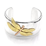 Tiffany & Co 18K Gold & Sterling Silver Dragonfly Cuff Bangle Bracelet