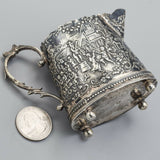 Antique English Sterling Silver Etched Creamer Cup Mug