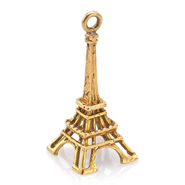 Vintage 14K Yellow Gold Eiffel Tower Charm Pendant