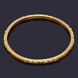 Estate 22K Yellow Gold Etched Bangle Bracelet 3.25 mm 11.9 Grams