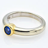 Estate 14K White And Yellow Gold Sapphire Ring