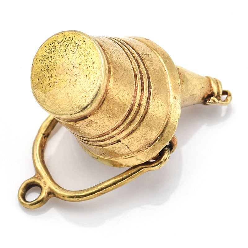 Vintage 14K Yellow Gold Ruby Champagne Wine Bucket Charm Pendant