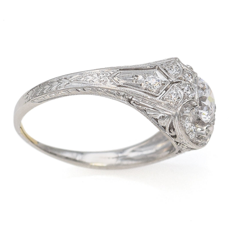 Antique Art Deco Platinum 0.67 TCW Diamond Band Ring Size 5 + Box