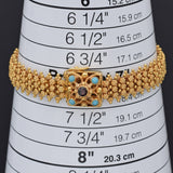 Antique Etruscan Portuguese Cannetille 19.2K Gold Turquoise & Garnet Bracelet