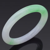 GIA Cert Translucent Variegated Natural Green & Purple Jadeite Jade Bangle Bracelet