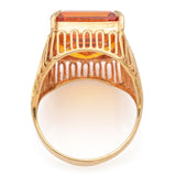 Vintage 18K Yellow Gold 12.80 Ct Mandarin Orange Sapphire Cocktail Ring