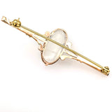 Antique Victorian 14K Gold Moon Stone Brooch Pin