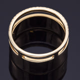 Estate 14K Yellow Gold Diamond Wide Band Ring 10.5 mm 7.1 Grams