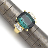 Vintage PacG 14K Gold 14.37Ct Green Tourmaline & 1.08TCW Diamond Cocktail Ring