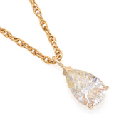 GIA Certified 14K Gold 1.78 Ct Pear Brilliant Diamond Pendant Necklace M VVS2