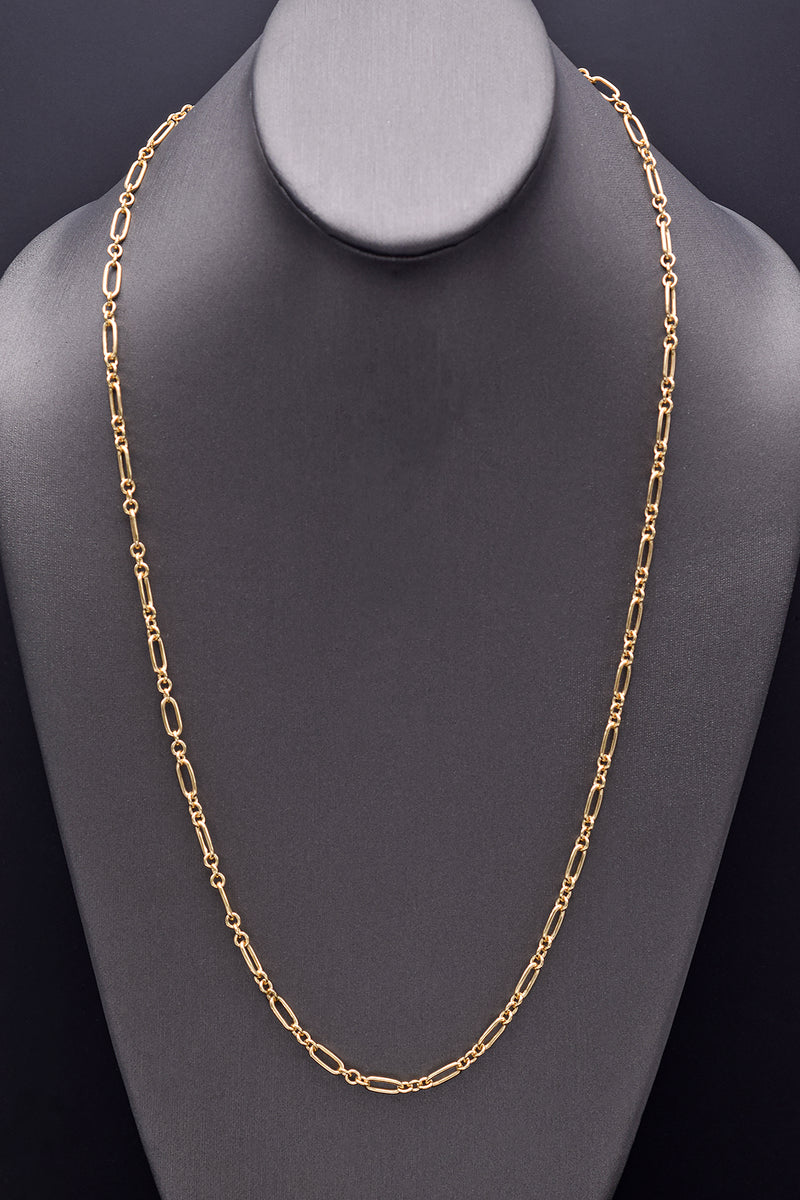 Estate 14K Yellow Gold Paperclip Chain Necklace 4.5 mm 19.6 Grams 27 Inches