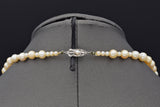 Antique Mikimoto 9K White Gold Sea Pearl Beaded Strand Necklace + Pouch, Box