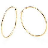 Estate 14K Yellow Gold 1.5 mm Hoop Earrings 37.0 x 36.5 mm