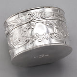 Antique 800 Silver Cherub Etched Round Trinket Pill Box Case