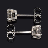 Vintage 14K White Gold 0.78 TCW Diamond Round Stud Earrings 4.5 mm I/J SI-2