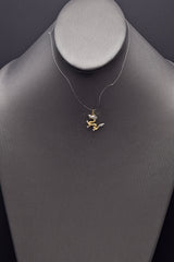 Vintage 14K Yellow & White Gold Dragon Charm Pendant 1.7 Grams