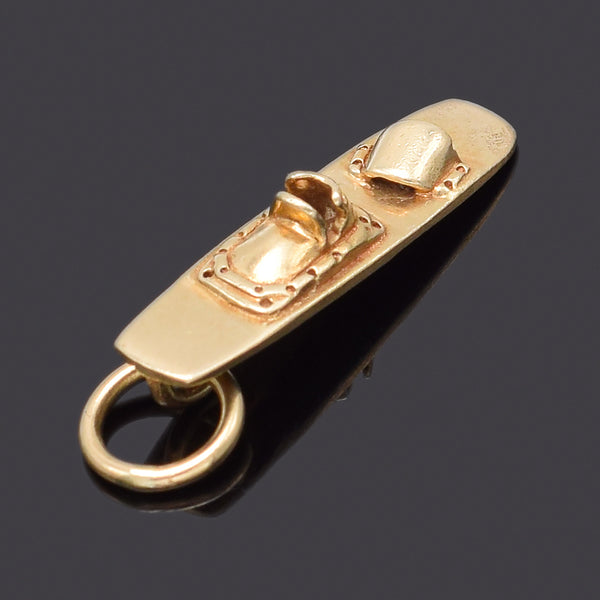 Vintage 14K Yellow Gold Snowboard Charm Pendant 2.0 Grams