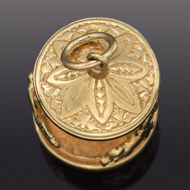 Vintage 14K Yellow Gold Movable Carousel Charm Pendant 8.3 Grams