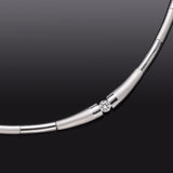 Estate 18K White Gold 0.48 TCW Diamond Link Necklace & Bracelet Set + Pouch G/H VS