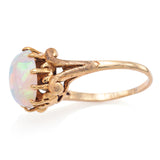 Vintage 14K Yellow Gold Opal Cabochon Cocktail Ring Size 7.75
