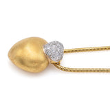 Vintage Designer Signed 18K Gold 0.70 TCW Diamond Puffed Heart Pendant Necklace