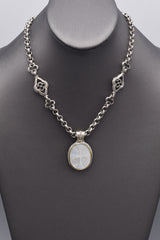Konstantino Sterling Silver & 18K Gold Mother of Pearl Cross Pendant Necklace