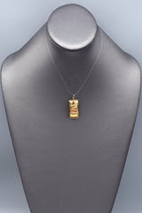 Vintage 14K Yellow Gold CZ Convertible Car Charm Pendant with Moving Wheels