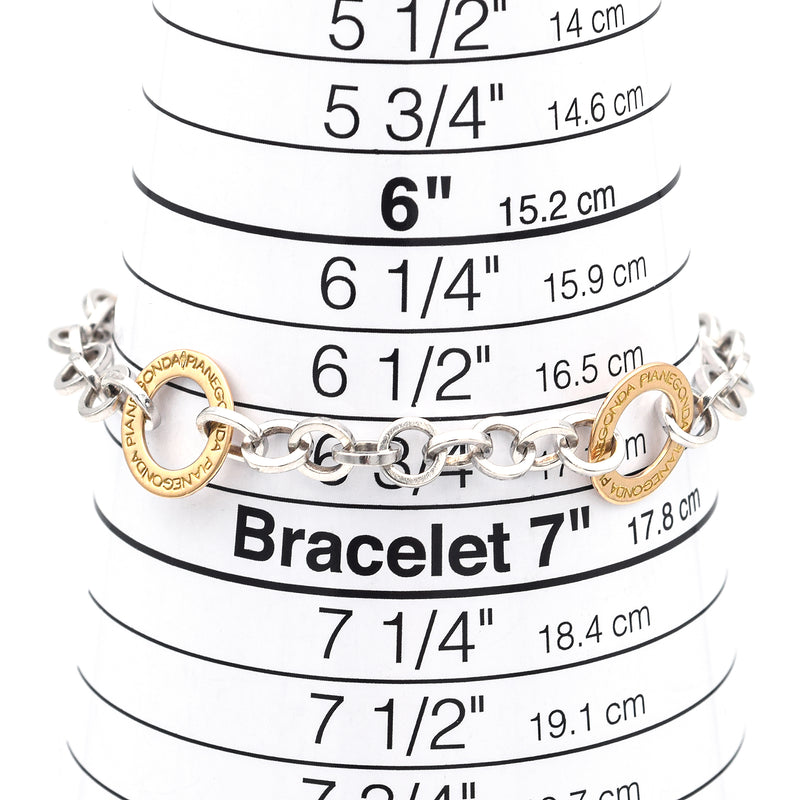 Pianegonda Italy Sterling Silver & 18K Gold Lovesick Anchor Link Bracelet