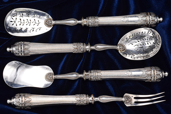 Antique 19th Century French Sterling Silver Hors d'oeuvre Set 143.0 Grams