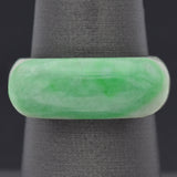 Vintage Translucent Green Jade Saddle Band Ring
