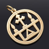 Vintage James Avery 14K Gold Retired Cross & Candle Circle Pendant 4.7 Grams