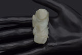 Antique Pale Green Mutton Fat Jade Carved Deity Figurine 40.1 Grams