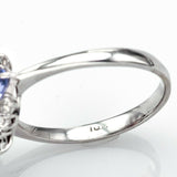 Estate 18K Gold Pink Tourmaline, Tanzanite & Diamond Band Ring