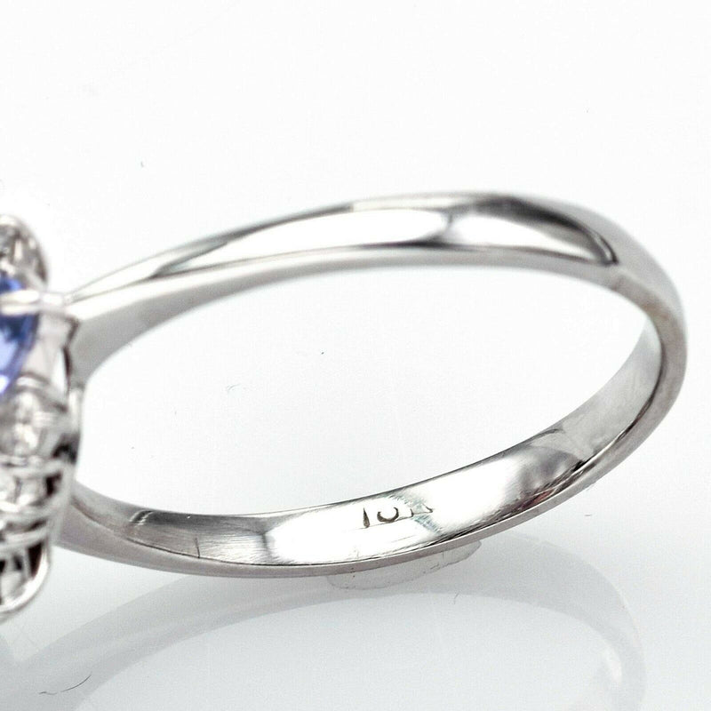 Estate 18K Gold Pink Tourmaline, Tanzanite & Diamond Band Ring