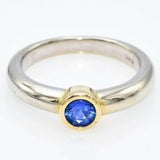 Estate 14K White And Yellow Gold Sapphire Ring