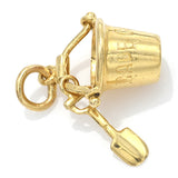 Vintage 14K Yellow Gold Cape Cod Beach Bucket Shovel Charm Pendant