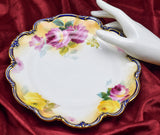 Antique Gilman Collamore Fifth Avenue Floral Cobalt Porcelain Plates Set of 12