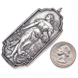 Vintage Henryk Winograd HW 999 Fine Silver Repoussé Woman & Wheat Pendant