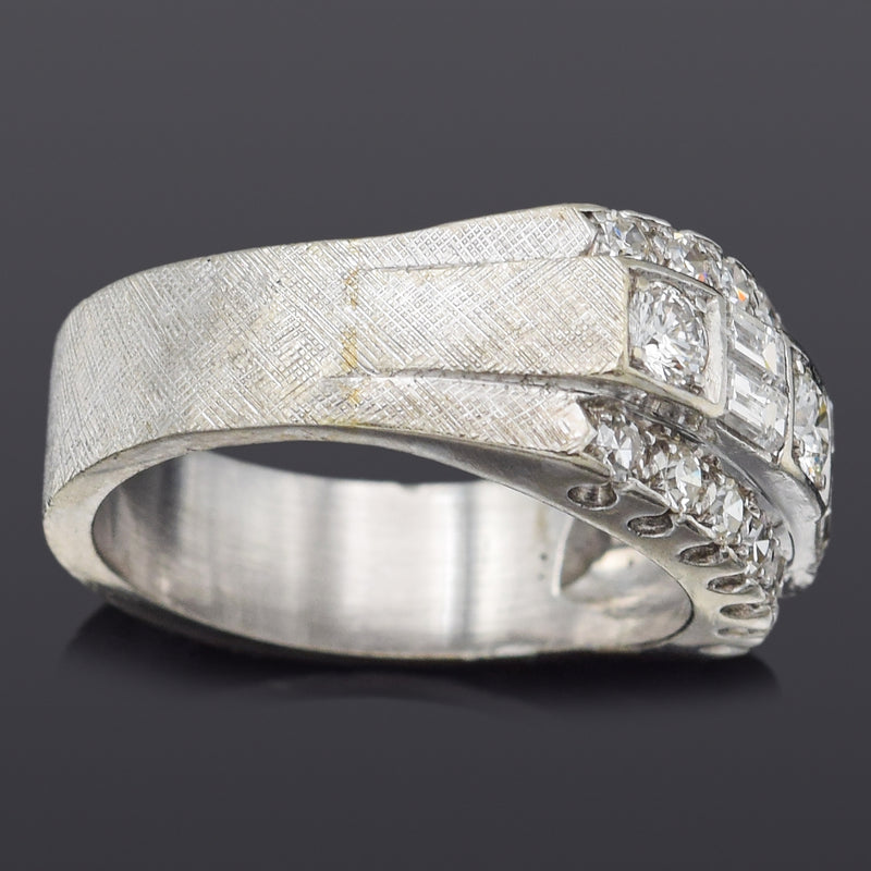 Vintage 14K White Gold 0.83 TCW Diamond Band Ring