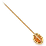 Antique MOORE & SON INC. 14K Yellow Gold 1.59 Ct Citrine Oval Stick Pin
